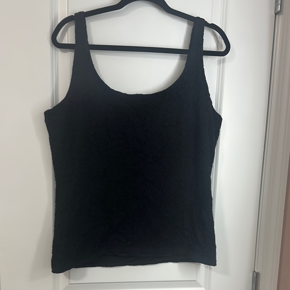 WHBM black Fitted Tank Top with Scoop Neckline